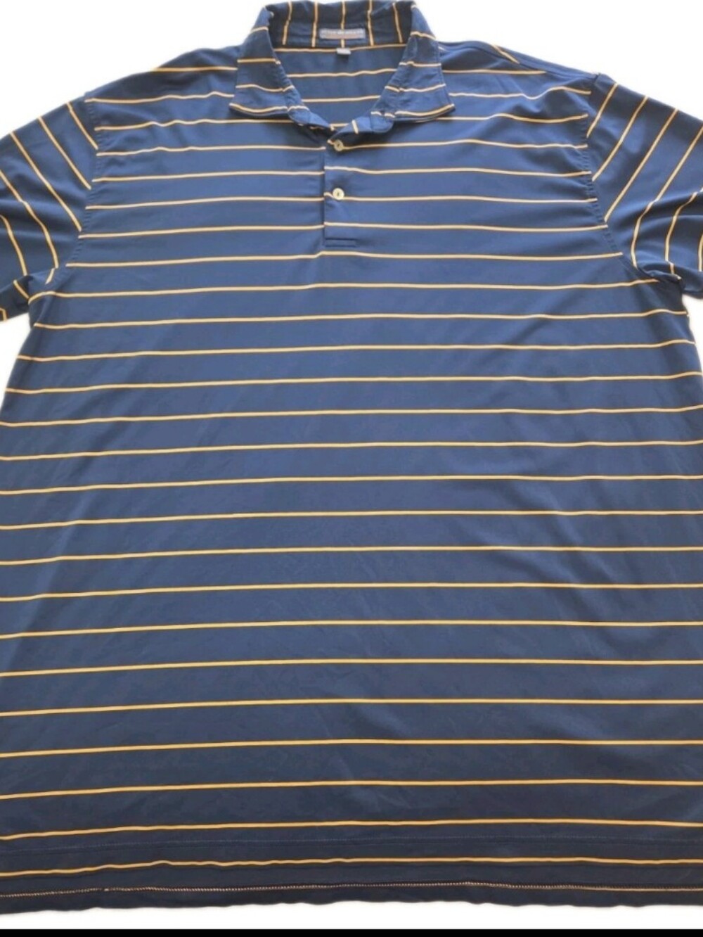Peter Millar Summer Comfort Polo Men's XXL Blue Orange Rugby Stripe Short Sleeve